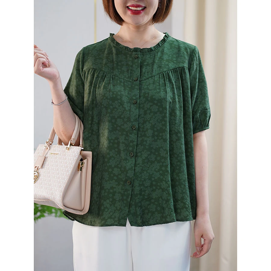 百搭洋气衬衫高级感衣服宽松气质小衫微胖mm大码女装加宽加大上衣