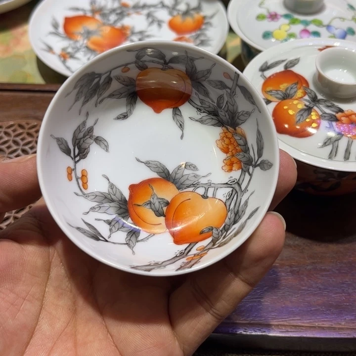 纯手绘精品盖碗杯