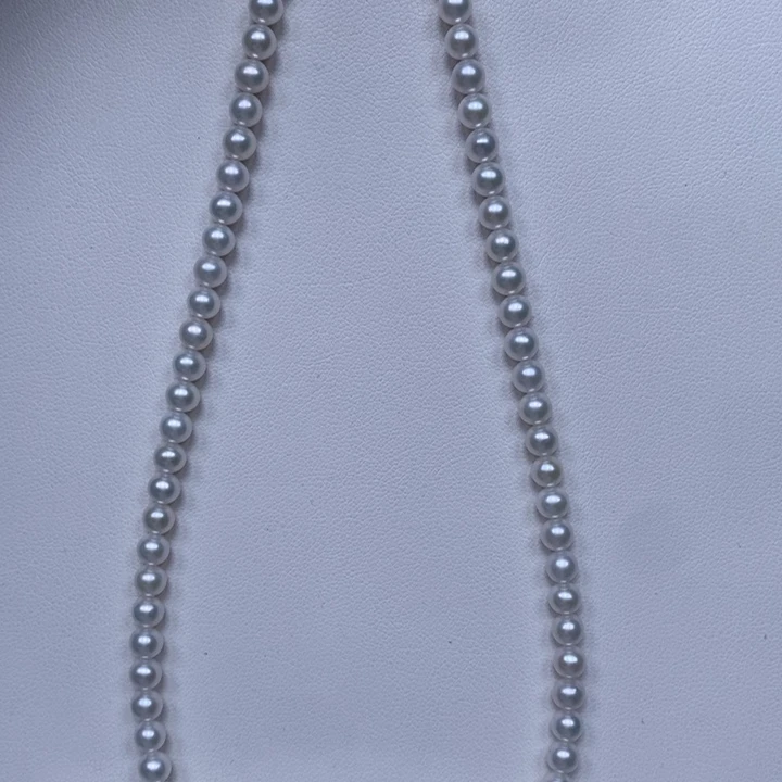 淡水珍珠银S925镶嵌项链4.5-5m m