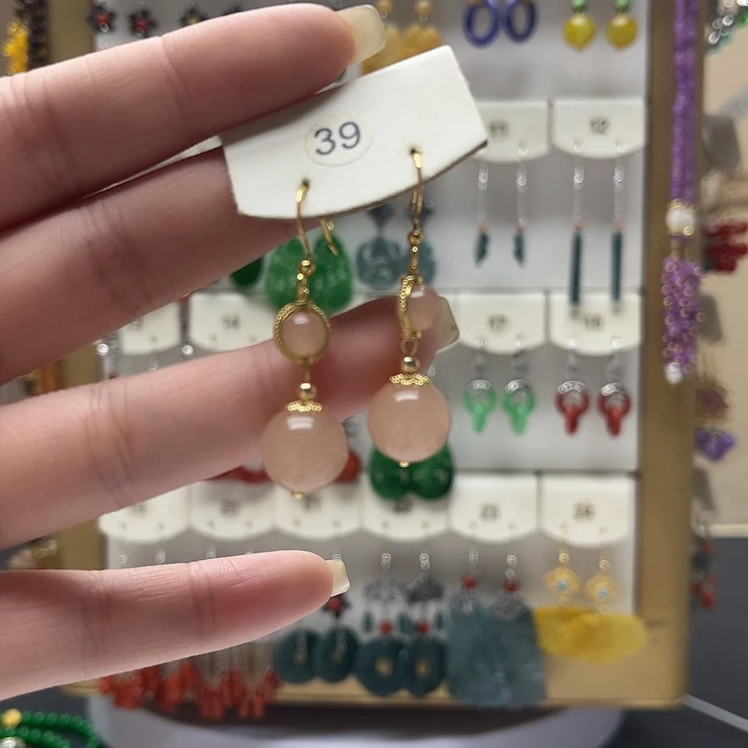 和田玉未镶嵌耳饰y