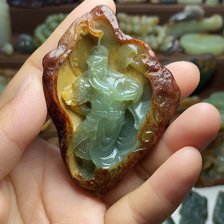 何***妖颈饰未镶嵌岫岩河磨玉（透闪石质玉）