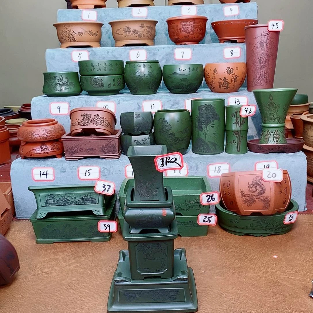 紫砂花盆我在等一