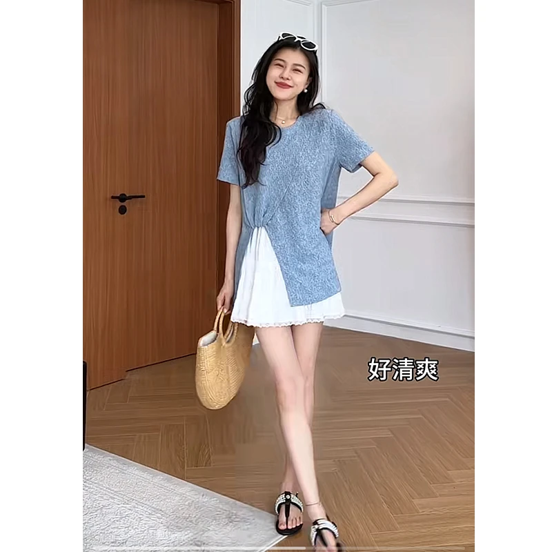 夏季一整套女装2025年新款韩版气质时尚短袖上衣减龄短裙两件套