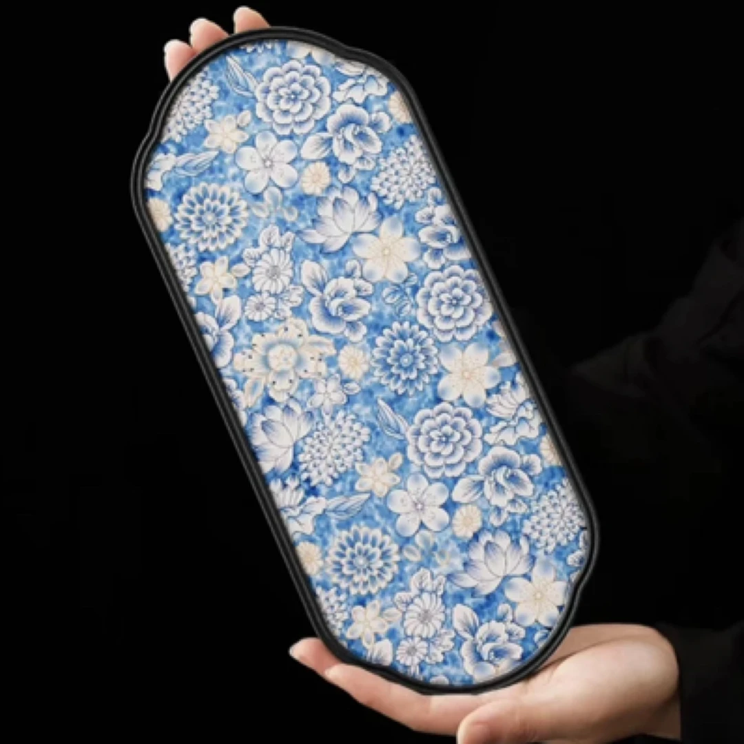 复古青花茶盘盘中家用陶瓷中式小型吸水禅意干泡托盘