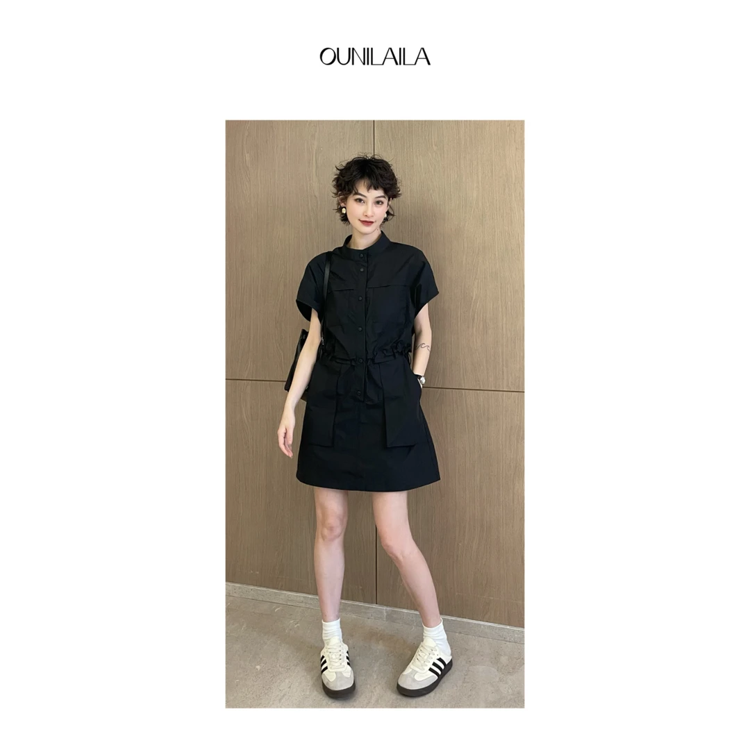 欧尼家【花瓶腰】2024新款工作连衣裙韩版百搭休闲显比例裙KZ5966N