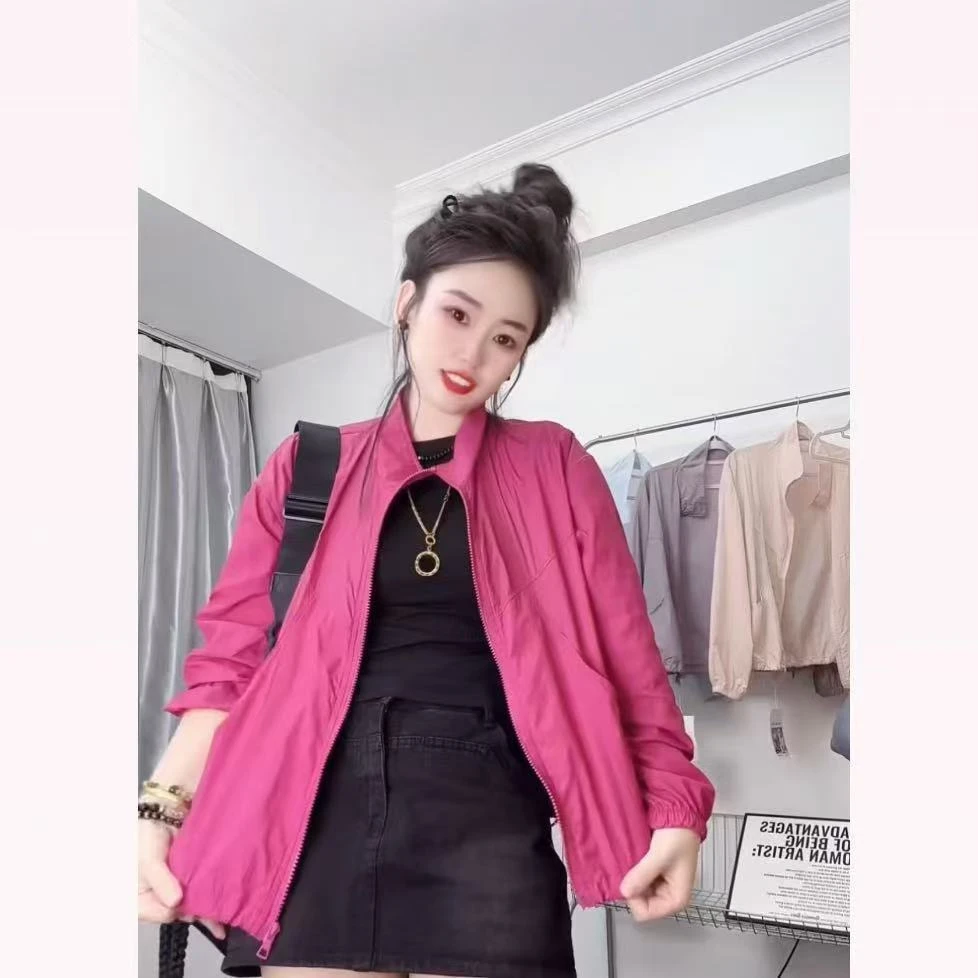 新时尚立领刺绣女装防晒衣25年夏季新款韩款宽松大码小个子外套