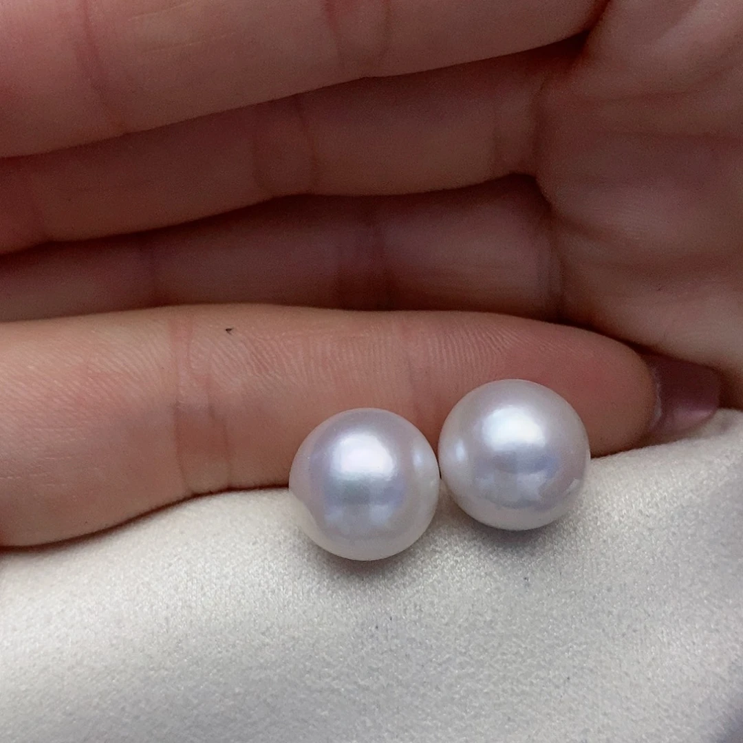 【闪购商品】淡水珍珠耳饰银S925镶嵌12-14mm