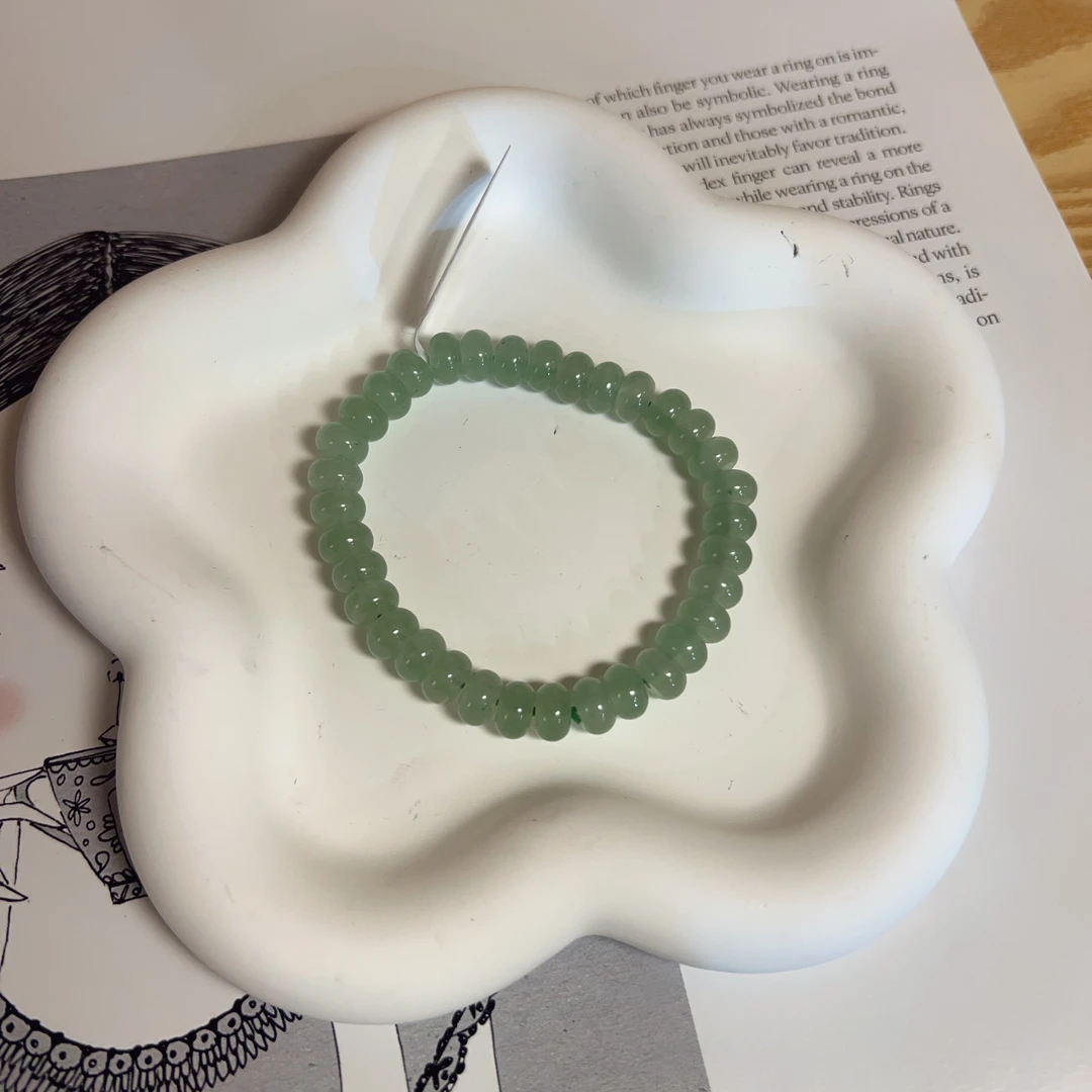 8mm天然东陵玉算盘珠手串单圈多样性发一