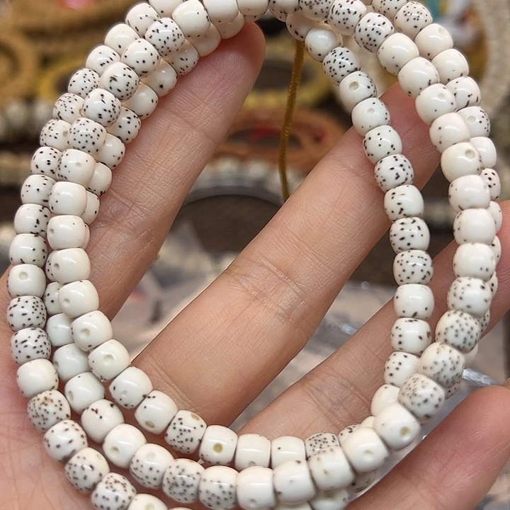 手串星月菩提海南原生态5/6原白直切鼓珠