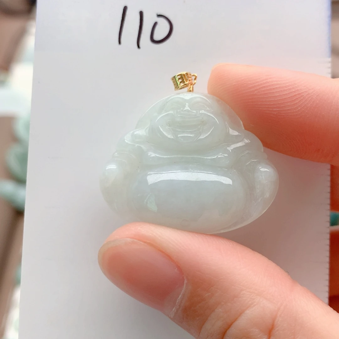 翡翠银S925镀金镶嵌颈饰吊坠