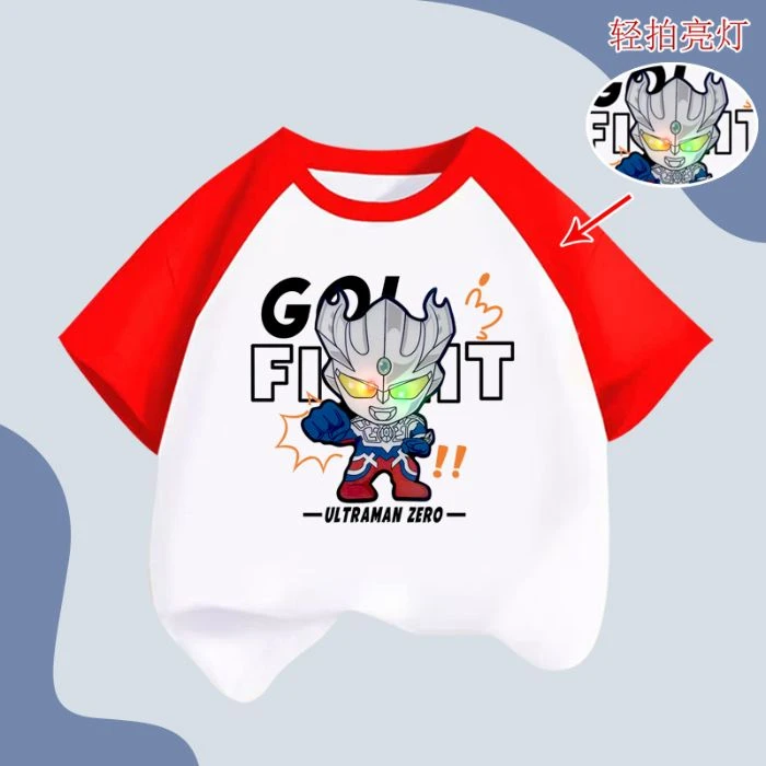 儿童半袖男孩短袖奥特曼上衣新款夏季卡通T恤薄款宝宝女童短袖潮