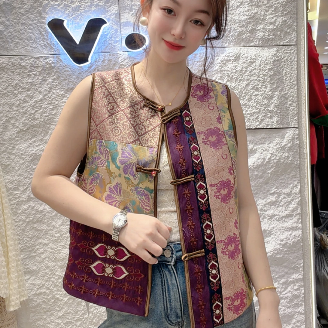 2025新款国风提花拼色重工马甲（9955）