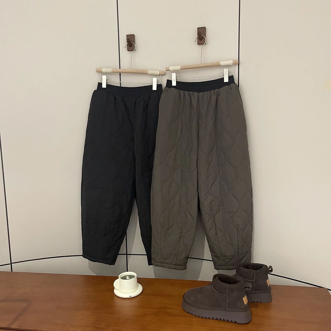 FUJIA STYLE新款气质休闲简约格纹松紧腰休闲裤K73755