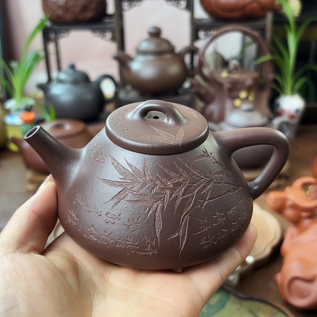 紫砂茶壶子冶石瓢老紫泥200cc