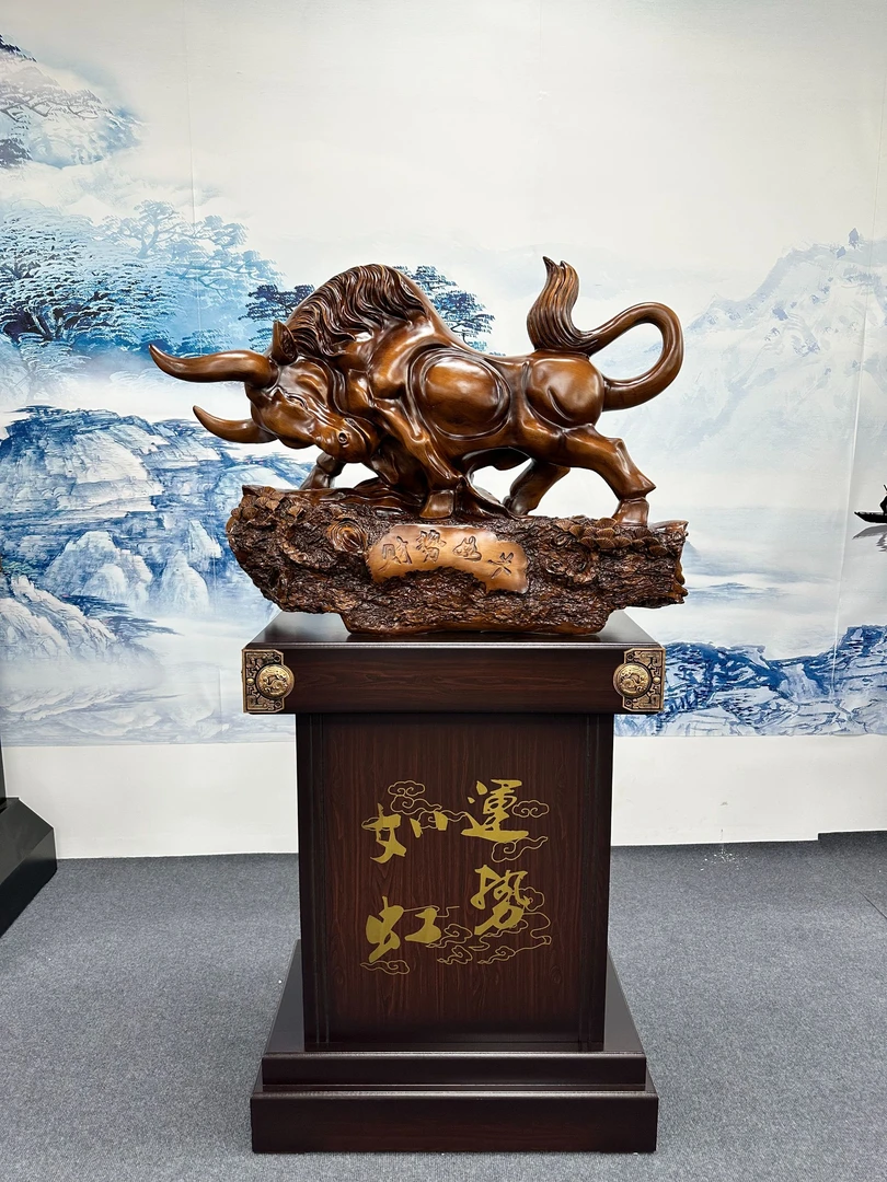 （特大号定制款财势如牛）高档开业乔迁送朋友酒店公司办公室礼品