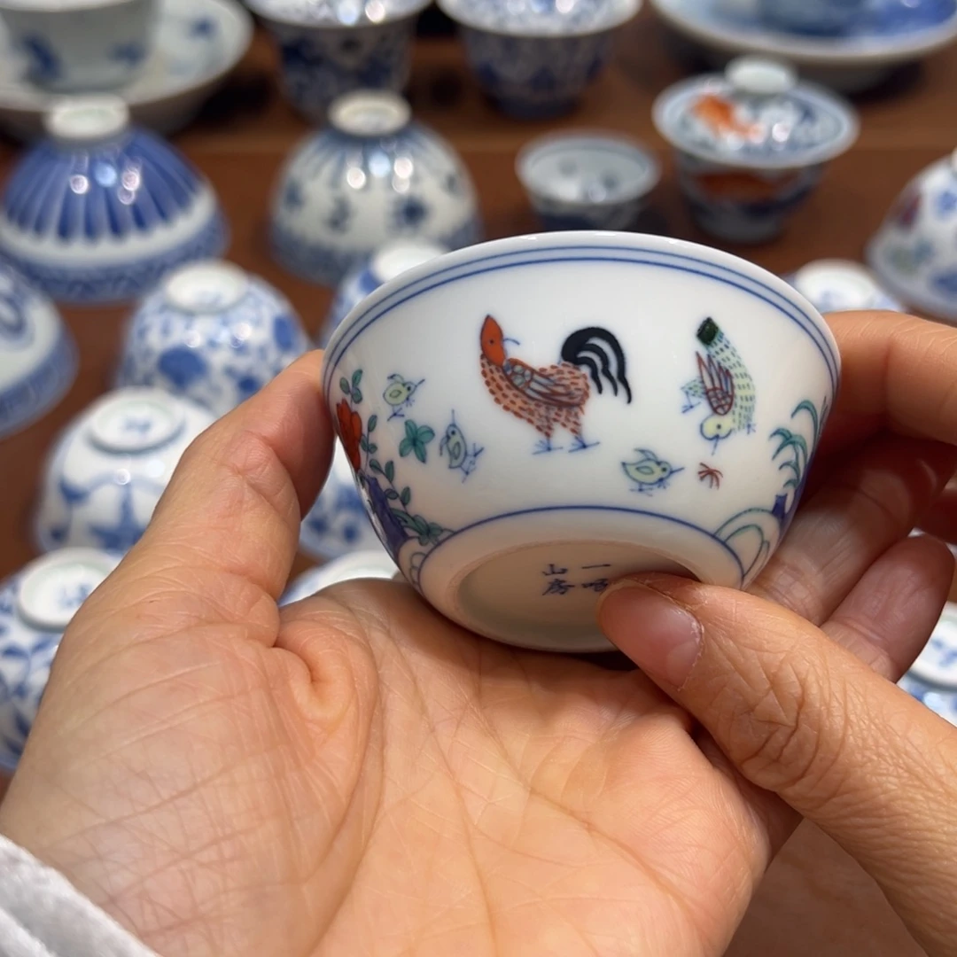 斗彩鸡缸杯60毫升