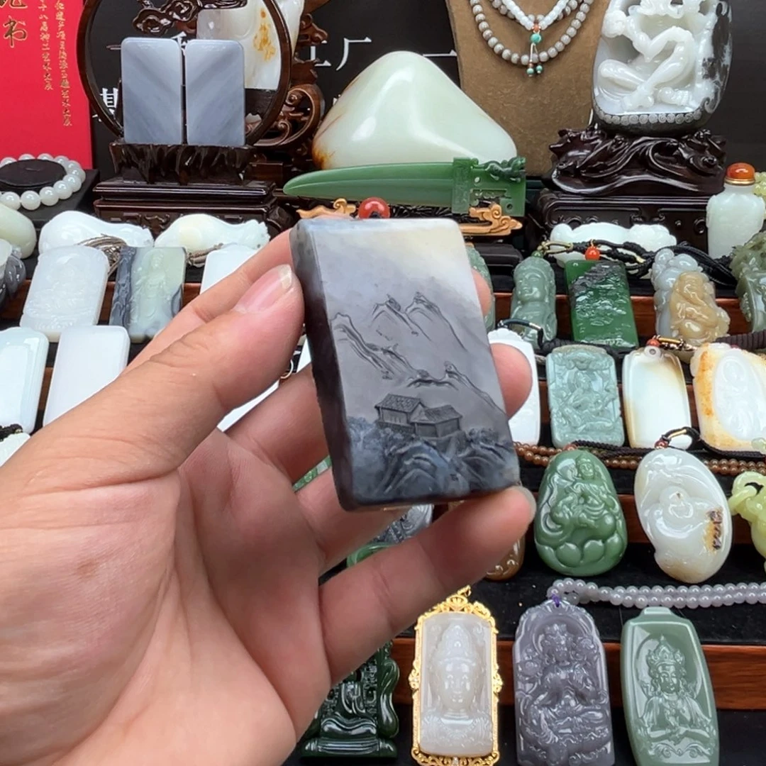 和田玉未镶嵌挂件