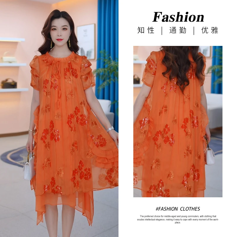 【连衣裙】春夏新款时尚修身气质洋气韩版显瘦减龄轻奢宽松连衣裙