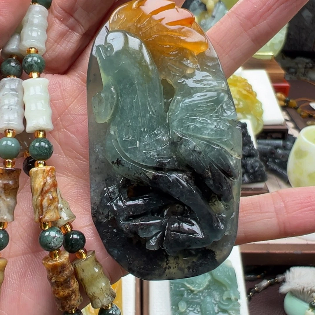 岫玉未镶嵌挂件挂件