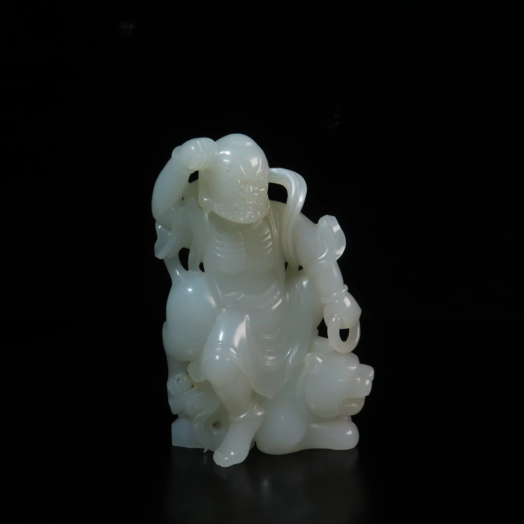 清代伏虎罗汉摆件/MZ027798/和田玉/民族文物