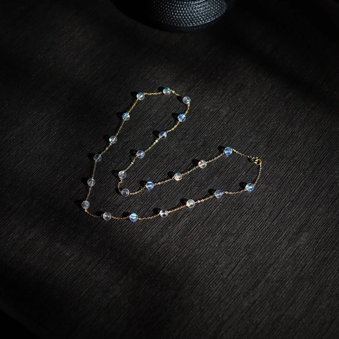 【满天星】月光石18k金项链