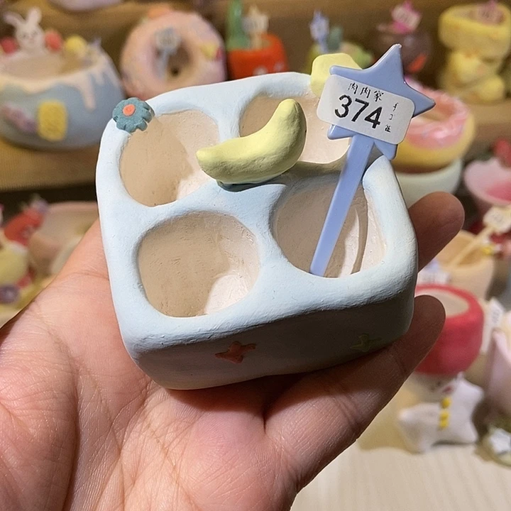374 手工手绘盆 满29包邮