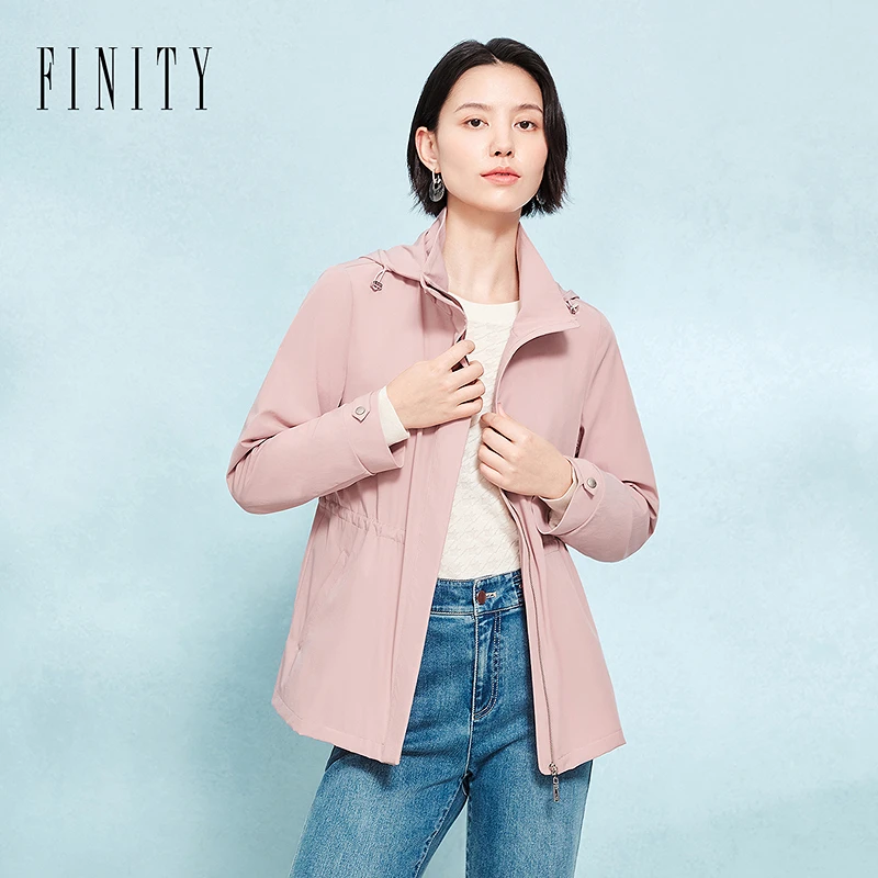 FINITY菲妮迪【商场同款新品】运动时尚户外休闲连帽百搭宽松短外套