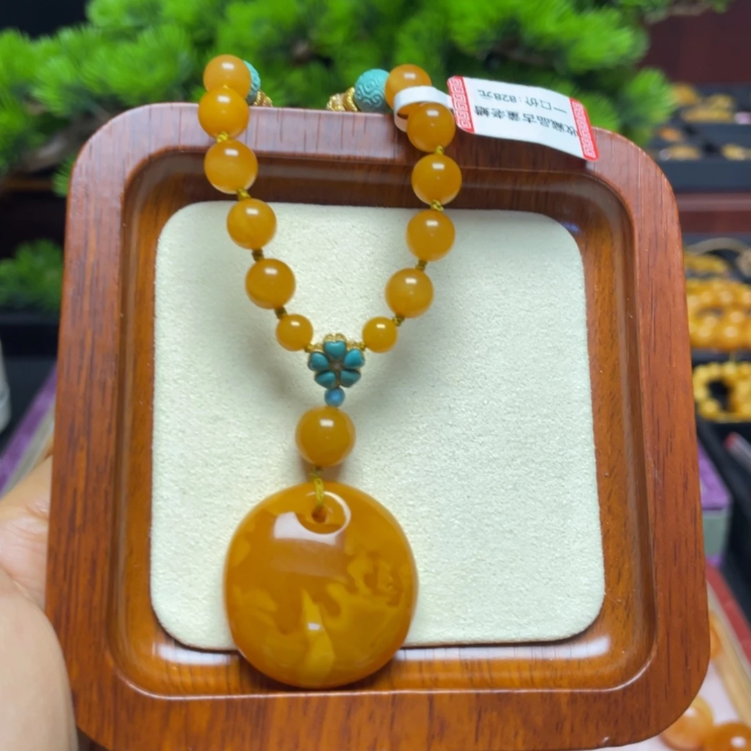 蜜蜡颈饰未镶嵌项链