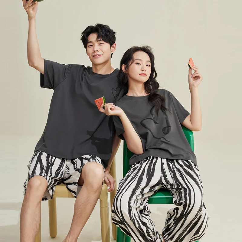 安之伴【巨凉感】情侣睡衣女夏季2025新款套装男士短袖82521721688