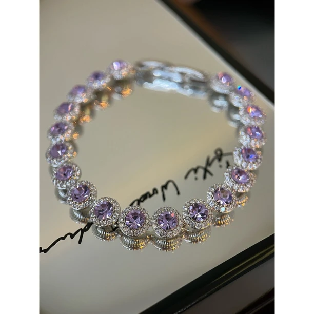 镀白金  紫色韵味 轻奢手链S1081