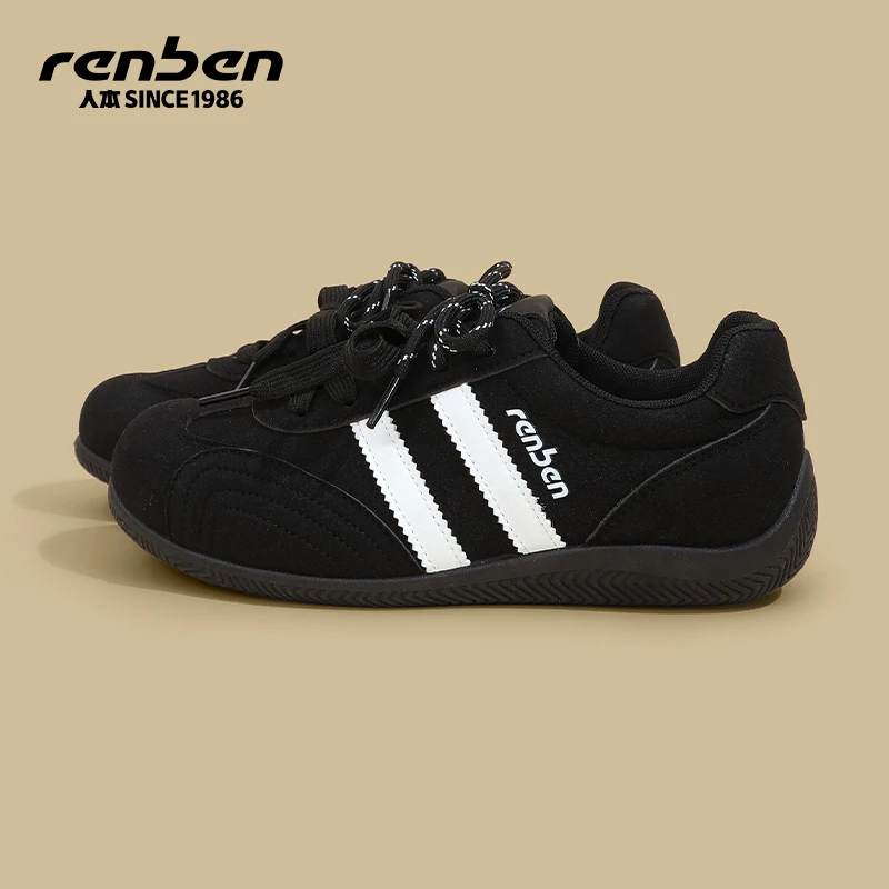 2025人本秋季新款时尚百搭德训鞋女款韩版潮流运动休闲鞋女ins风