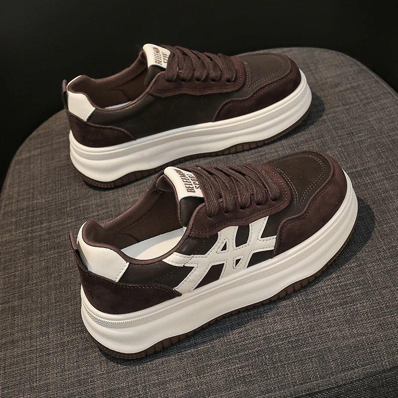 4.5cm小白鞋女士2025新爆款学生ins潮牌百搭网红明星同款厚底板鞋