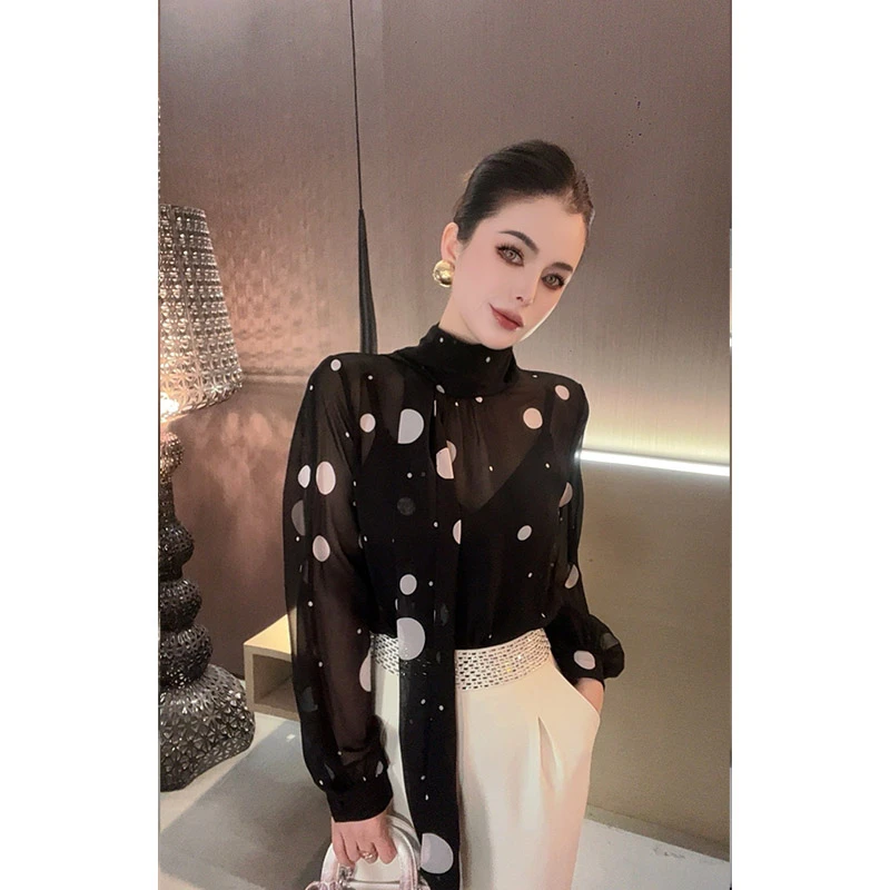 （回馈）春款波点飘带衬衫CS30355