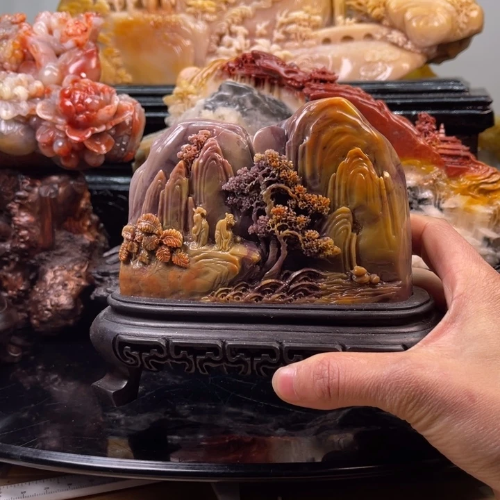 寿山石香山雅聚摆件