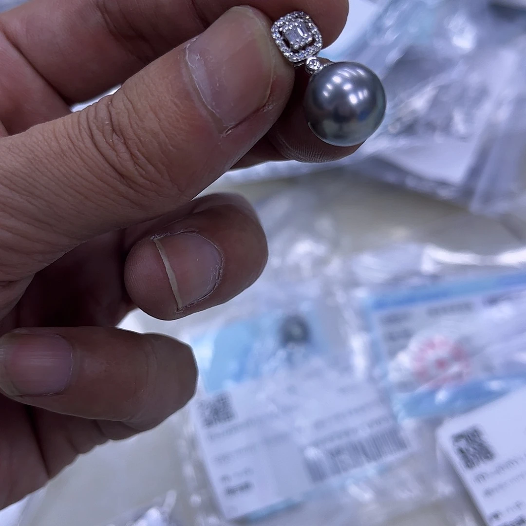 海水珍珠银S925镶嵌颈饰