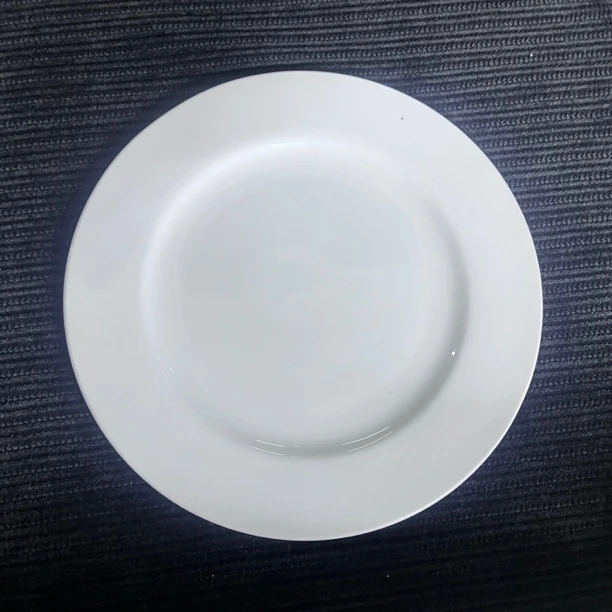 A417④】7英寸平盘4只纯白唐山骨瓷家用餐具混级