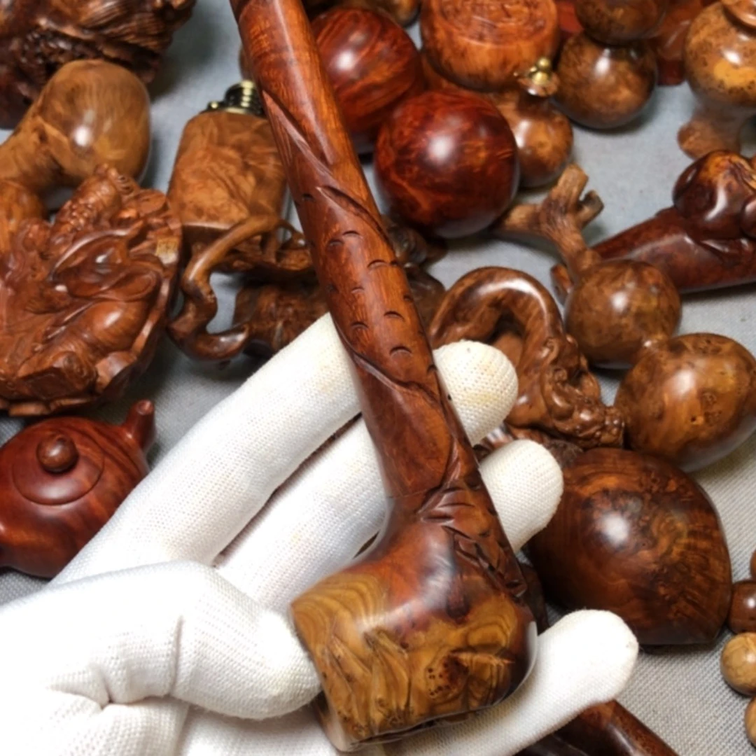 【闪购商品】木麻梨疙瘩火琉璃手把件