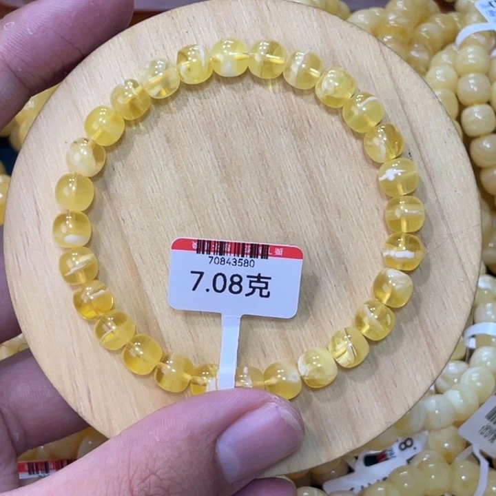 蜜蜡手链未镶嵌金白手串