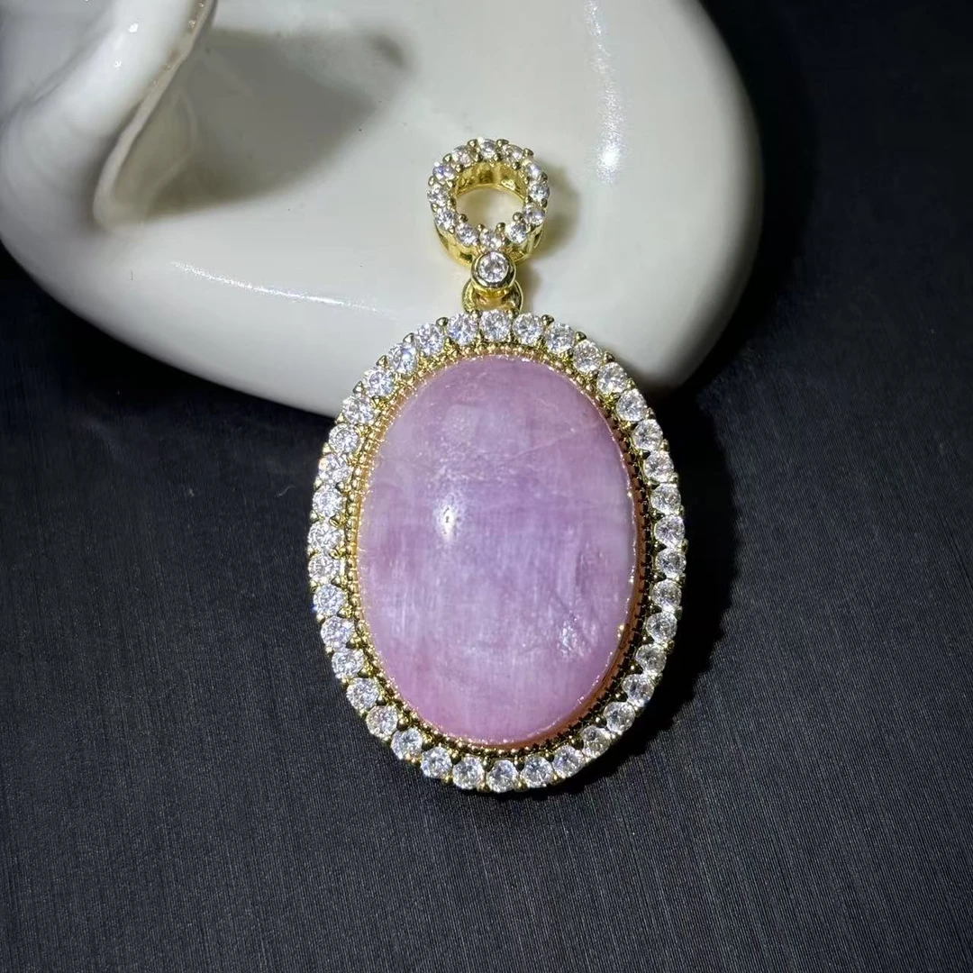 CT3874-紫锂辉石紫福贝吊坠-配麻花链