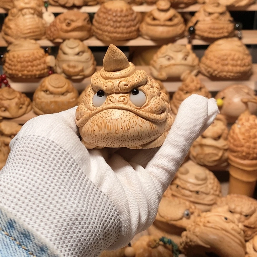 竹喝***白竹根雕金蟾竹根雕