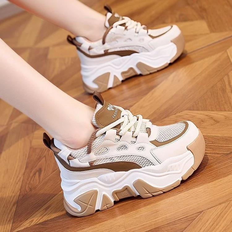 8cm厚底增高透气网面老爹鞋女款春夏爆款百搭休闲运动鞋网红百搭