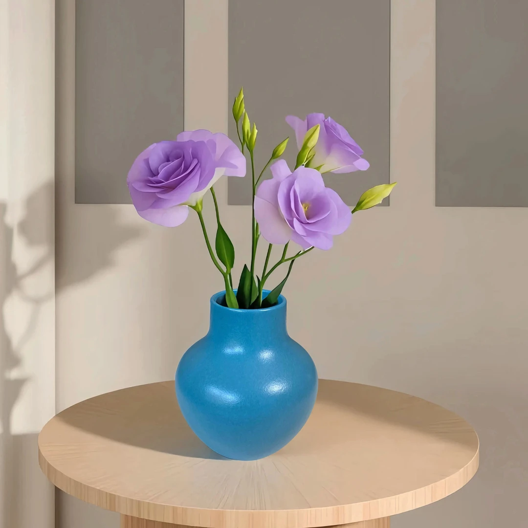 蓝色陶瓷小花瓶北欧ins风客厅电视柜玄关办公室干花插花装饰品