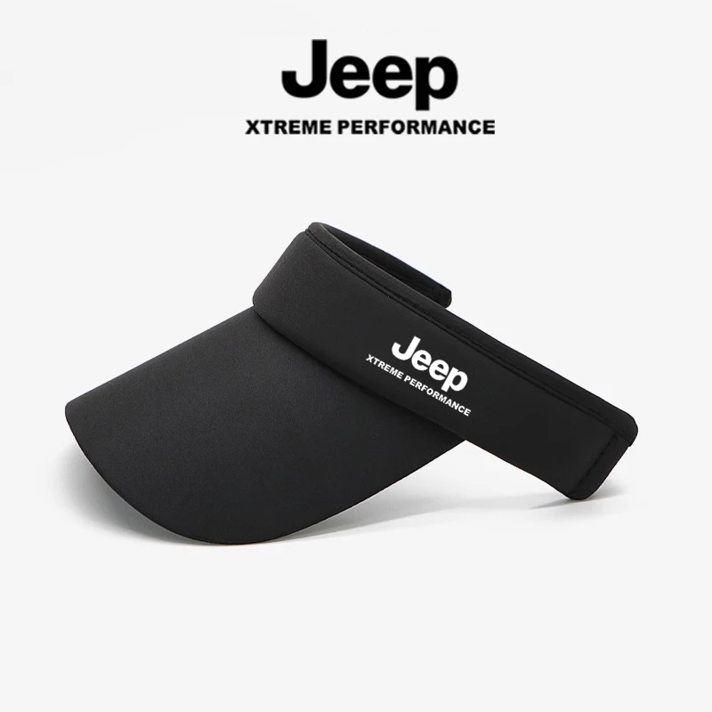 JEEP/吉普空顶帽防晒帽男无顶户外运动防紫外线跑步新款遮阳帽