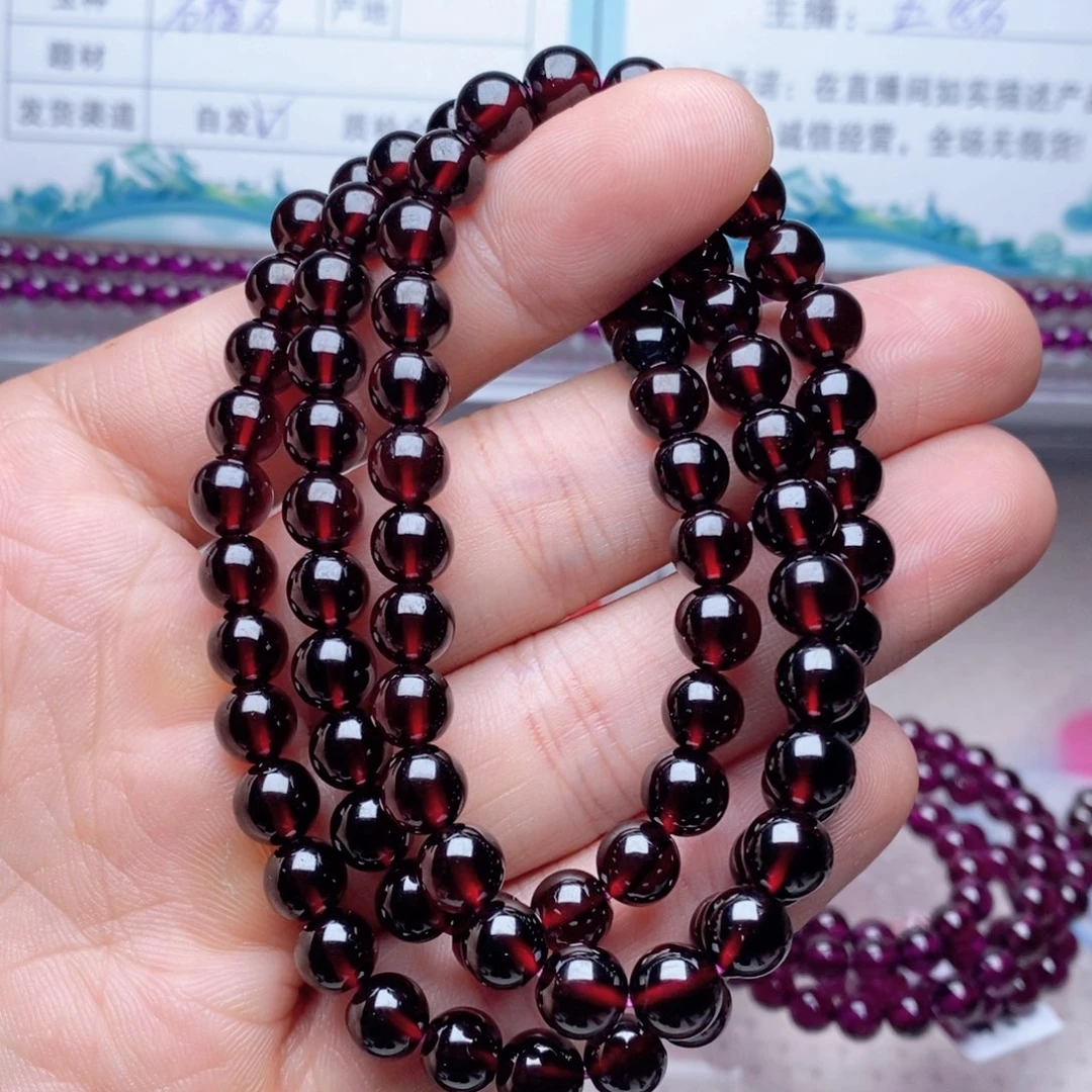 一***定未镶嵌手链石榴石卡7精品9A三圈