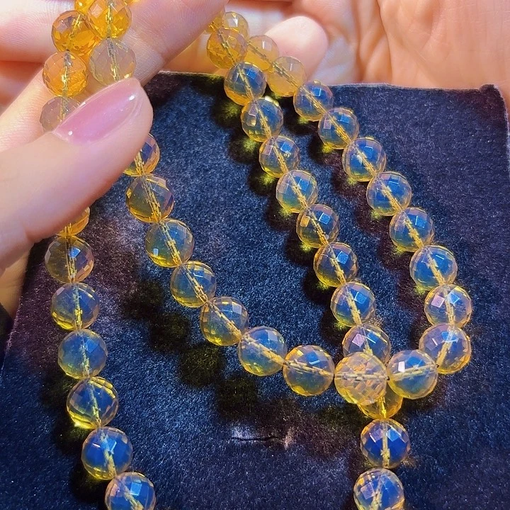 蓝珀未镶嵌珠宝奇石墨西哥蓝珀钻切项链8