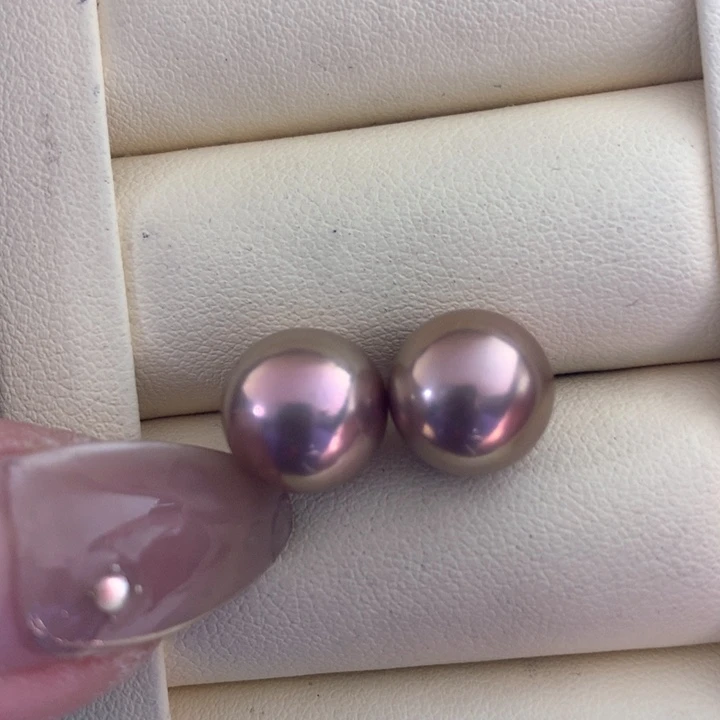 银S925镶嵌耳饰淡水珍珠