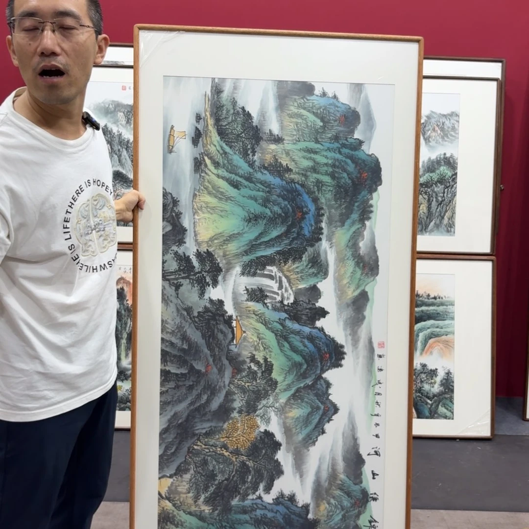 国画带框绘画160/80尺寸