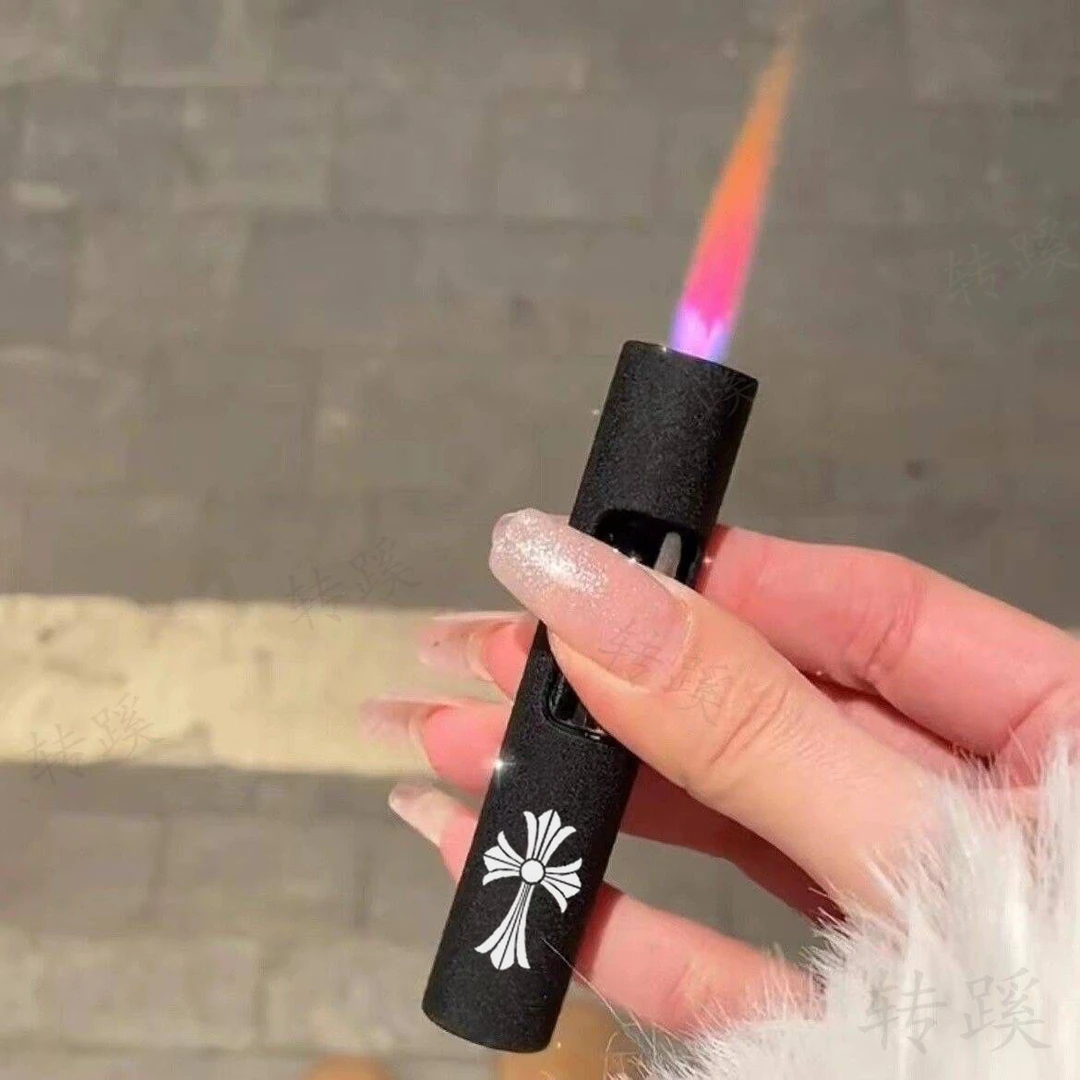 网红ins潮酷十字架粉焰防风打火机充气创意高颜值送闺蜜男友礼物