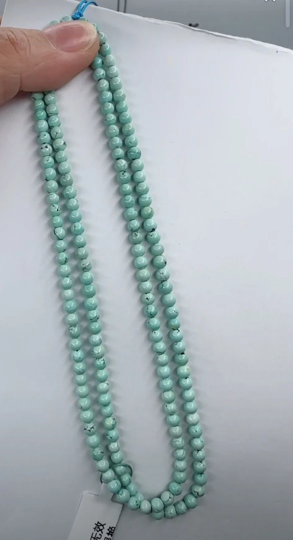 天然原矿绿松石米