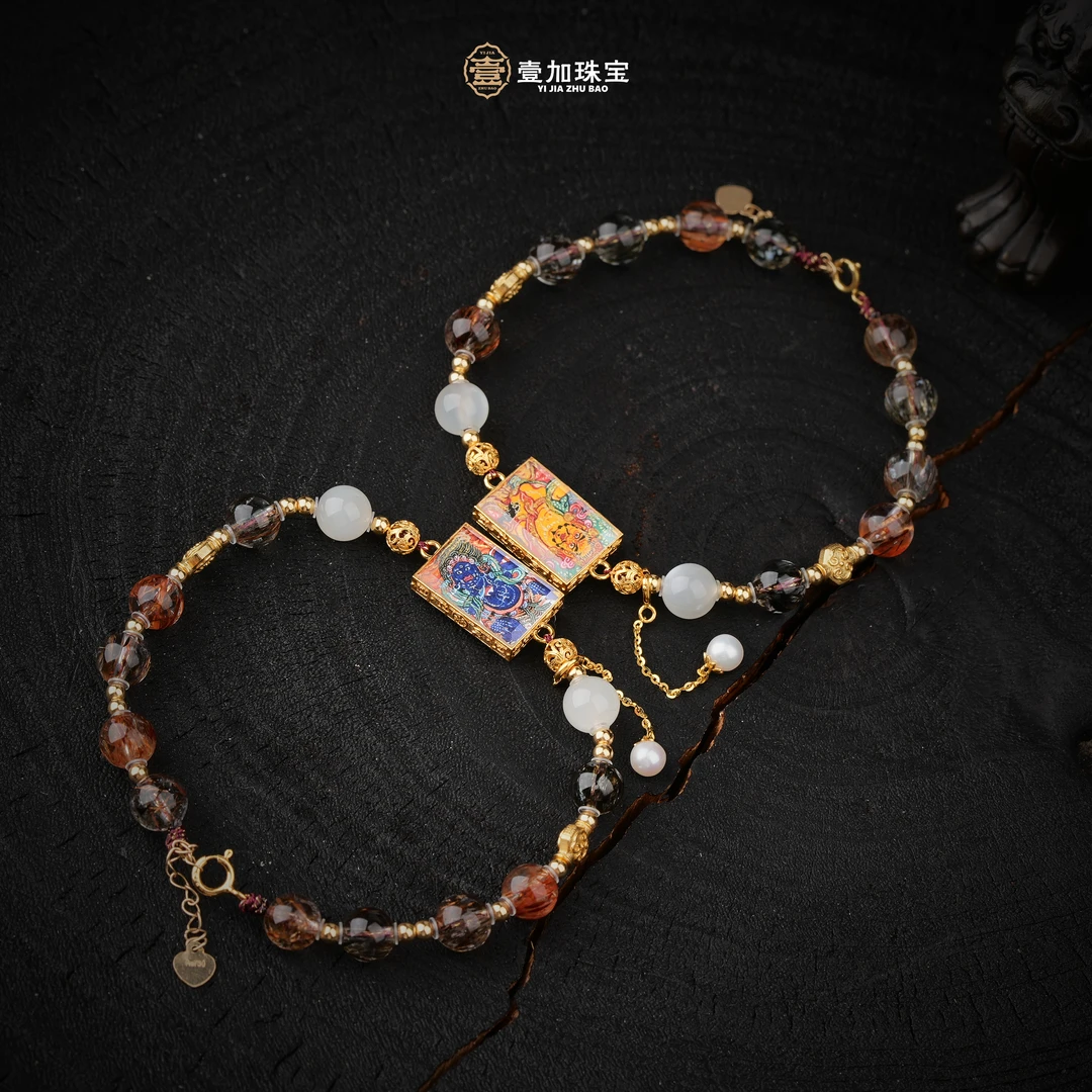 壹加林妹妹 | 大黑黄老头水晶18K金手链多样性发其一